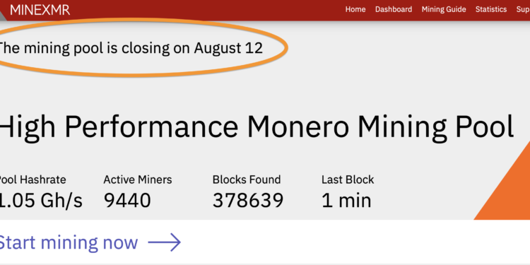 匿名龙头门罗币矿池MineXMR将关闭 XMR51%攻击风险暂灭