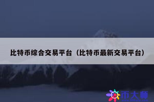 比特币综合交易平台(比特币最新交易平台) 第1张 比特币综合交易平台(比特币最新交易平台) 第1张