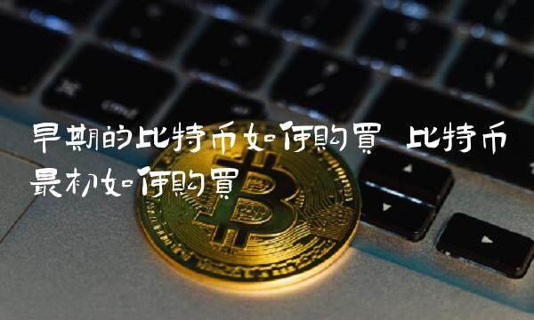 早期的比特币如何购买-第1张图片-芝麻开门下载