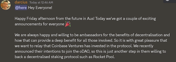 去中心化质押协议Rocket Pool获得Coinbase Ventures投资-第1张图片-芝麻开门下载