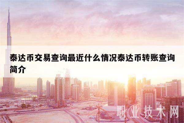 泰达币交易查询最近什么情况泰达币转账查询简介-第1张图片-芝麻开门下载