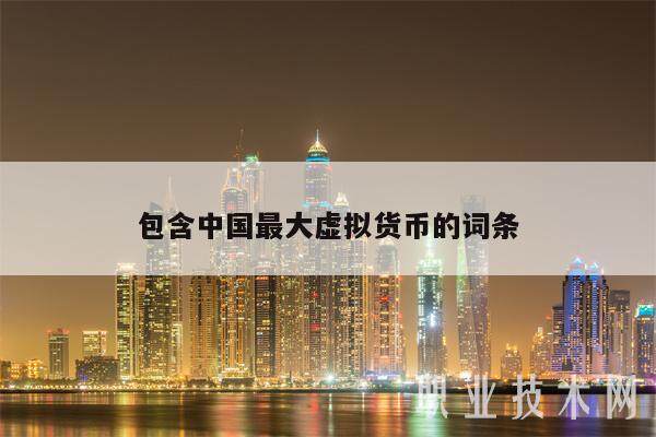 包含中国最大虚拟货币的词条-第1张图片-芝麻开门下载