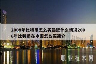 2008年比特币怎么买最近什么情况20